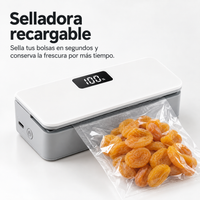 Sellador termico portatil sellando bolsa de alimentos